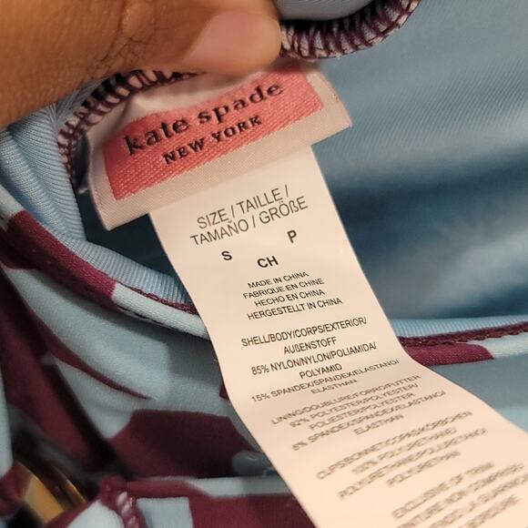 Kate Spade Belted Plunge One Piece Floral Swimsuit - Picture 6 of 11